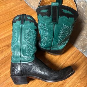 Luchese Green and Black Western Boots